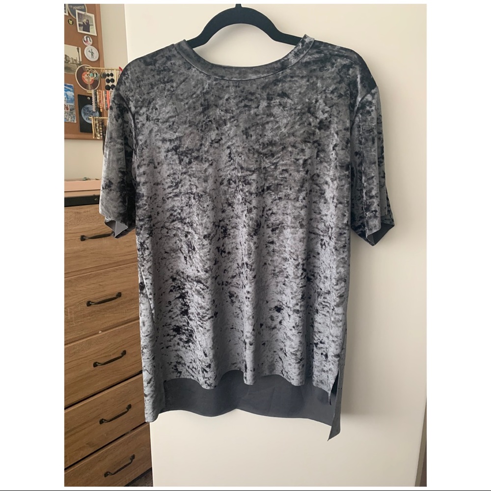 Grey Velvet Blouse